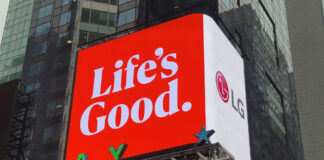 LG "Life's Good" Werbeanzeige in Stadt