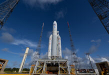 jupiter-sonder juice an bord einer ariane5 rakete