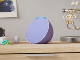 Der Echo Pop, hier in der Farbe Lavendel, ist das neue Modell der Flotte von Alexa-Lautsprechern
