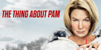 Renée Zellweger und "The THing About Pam"-Schriftzug