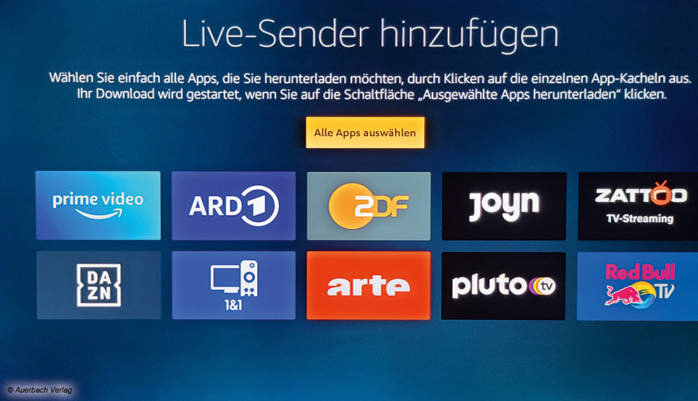 Die Fire-TV-Plattform ist bekannt für eine sehr breite App-Unterstützung, für nahezu alle in Deutschland verfügbaren Streamingdienste stehen Apps parat