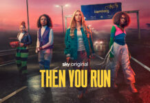 Poster von "Then You Run" mit vier Teenagerinnen auf einer Straße