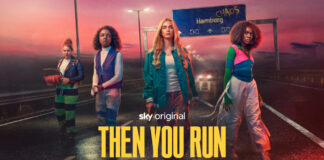 Poster von "Then You Run" mit vier Teenagerinnen auf einer Straße