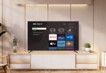 Ein RCA-Fernseher mit Roku TV Oberfläche