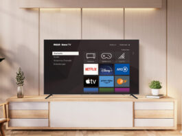 Ein RCA-Fernseher mit Roku TV Oberfläche