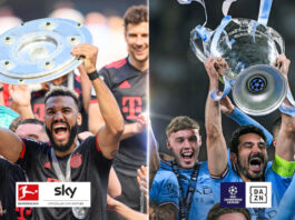 Sky und DAZN Fußball Banner