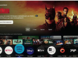 Das App-Angebot wird unaufdringlich präsentiert, die Auswahl ist allerdings etwas eingeschränkt. Die Apple TV+ App kommt ohne Mediathek-Support aus. Exzellente ­Wiedergabequalität (4K, HDR10+, Dolby Vision, Dolby Atmos) und tolle Twin-TV-Tuner-Ausstattung mit zahlreichen Empfangs- und TV-Streaming-Funktionen