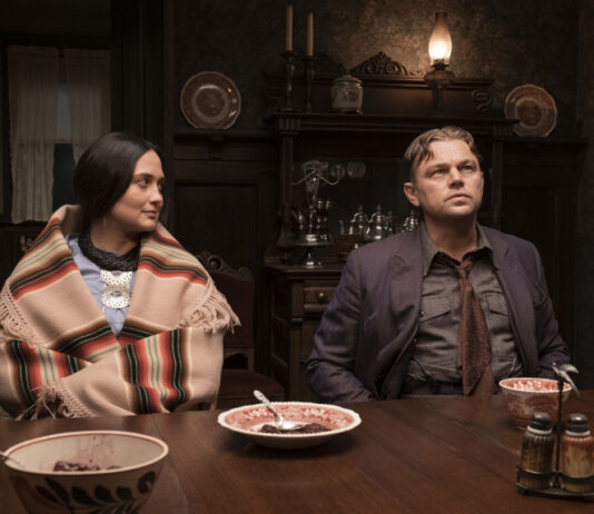 Lily Gladstone und Leonardo DiCaprio in "Killers of the Flower Moon"
