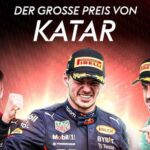 Max Verstappen und zwei weitere Formel 1 Piloten auf dem Sky Poster für den GP von Katar