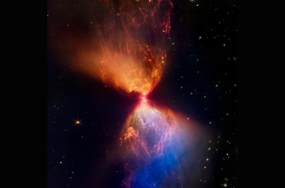 Aufnahme des Protosterns L 1527 vom James-Webb-Teleskop