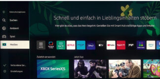 Im Homescreen finden Sie alle wichtigen Streaming-Anbieter und Samsungs TV-Plus-App, die mit 8K-Inhalten aufwartet. Die Umschaltung auf externe HDMI-Quellen erfordert häufig kleine Umwege (alternativ Zahnradtaste gedrückt halten). Vielseitige Twin-Tuner-TV-Empfangsmöglichkeiten inklusive HD+ App-Freischaltung