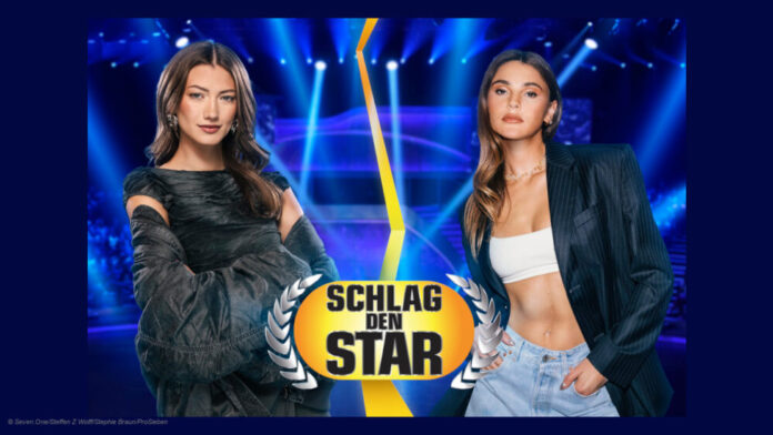 Leony und Stefanie Giesinger posieren mit dem Logo von 