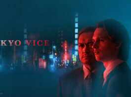 "Tokyo Vice"- Coverbild mit dem jungen Journalisten und seinem Mäzen sowie dem Schriftzug "Tokyo Vice"