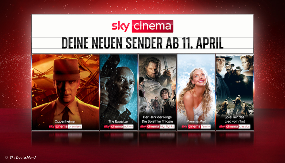 Neue Sky Cinema Sender ab dem 11. April