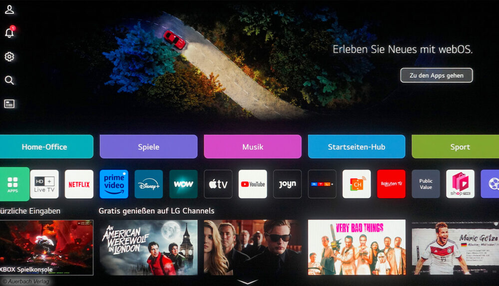 Die WebOS24-Oberfläche bietet mehr Platz für App-Inhalte, die sich dank einzelner Themenbereiche schneller überblicken lassen. Support von 4K-HDR-, Dolby-Vision- sowie Dolby- Atmos- und DTS:X-Signalen. Flexibler TV-Empfang: Twin Tuner, USB-Aufzeichnung, Time Shift, HD+ Freischaltung über App