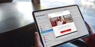 Vodafone-Seite auf dem iPad