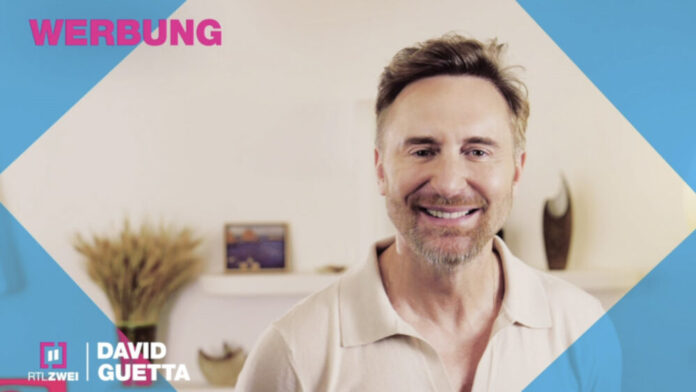 david guetta rtlzwei David Guetta lächelt in die Kamera, davor die Schrift "Werbung" und "RTLZwei"