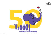 50 Jahre Kleiner Elefant Schriftzug
