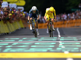 Tour de France: Zwei Rennsportler auf Etappe 11.