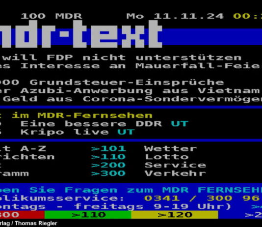 Am TV-Gerät bleibt der MDR Teletext weiter nutzbar.