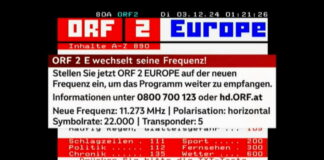 Seit dem 3. Dezember gibt es auf ORF2 E Hinweise zum Frequenzwechsel