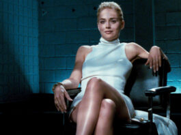 Sharon Stone als Catherin Tramell in der Verhörszene aus "Basic Instinct" (Januar 2025 bei Arte)