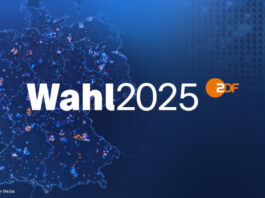 Deutschlandkarte mit "Wahl 2025" ZDF-Logo