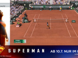 Eurosport 1 mit Superman Werbung