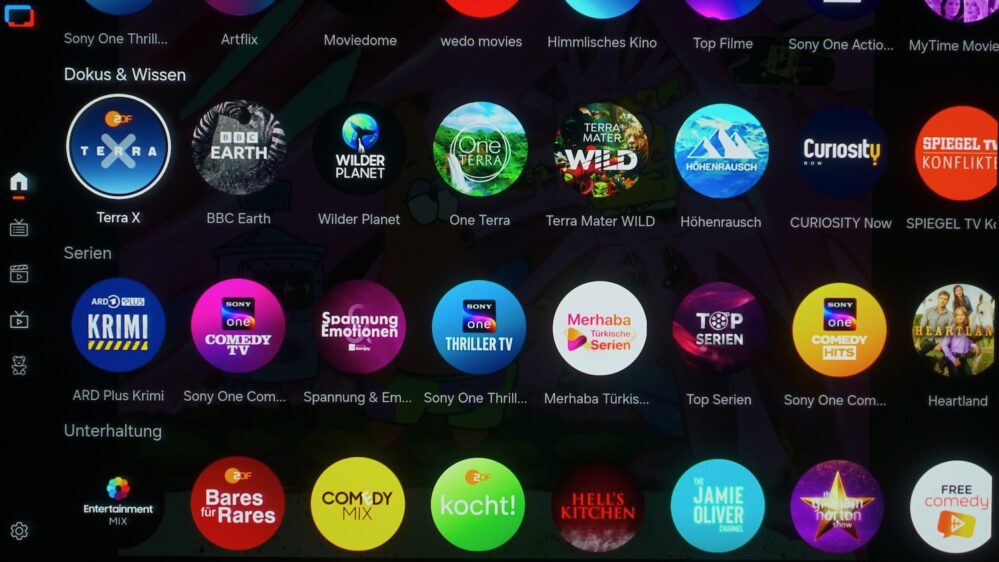 Samsung S95F TV Plus Channels