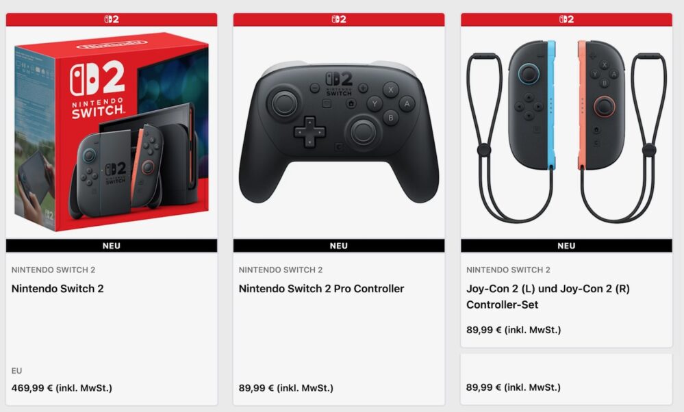Switch 2 Hardware Preise