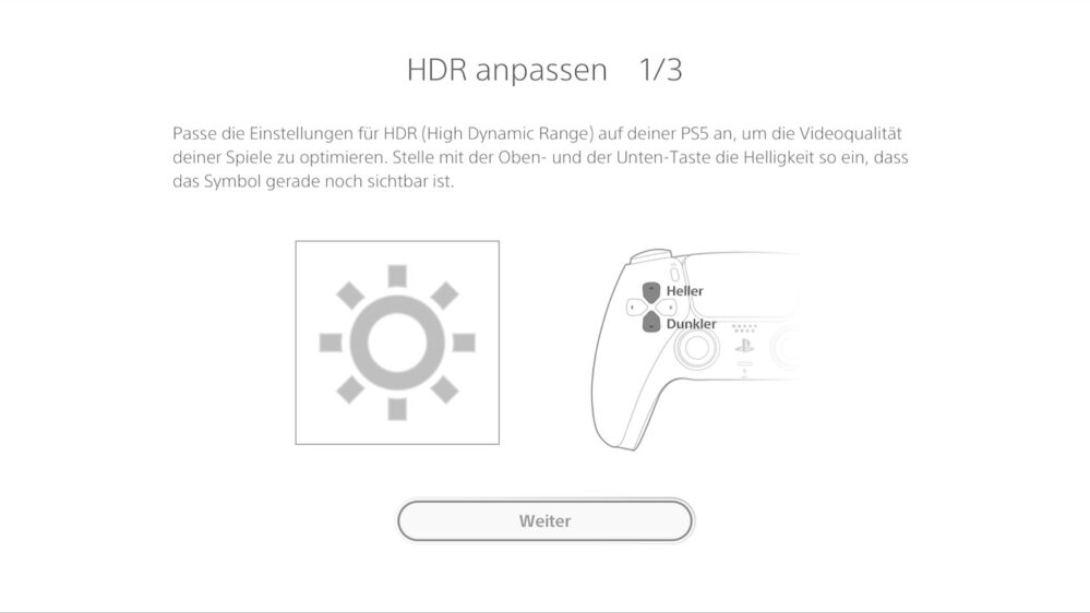 PS5 HDR Kalibrierung