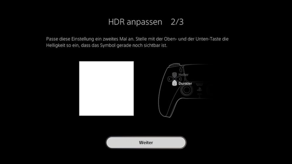 PS5 HDR Kalibrierung