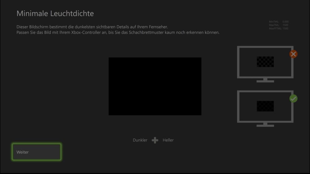 Xbox HDR Kalibrierung