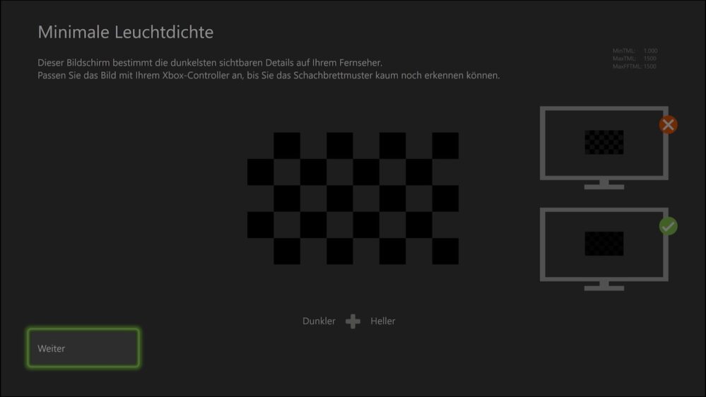 Xbox HDR Kalibrierung