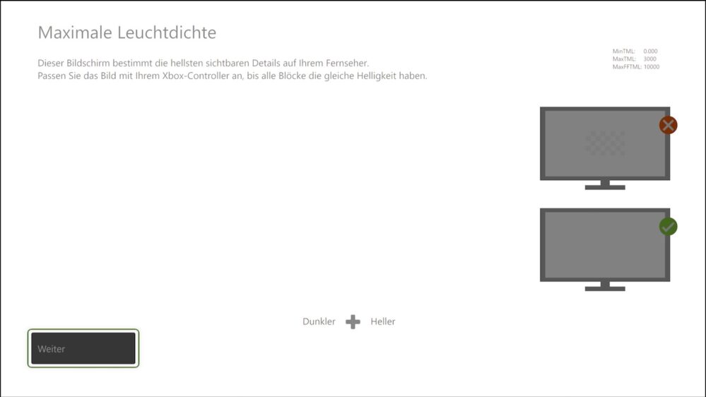 HDR Kalibrierung Xbox