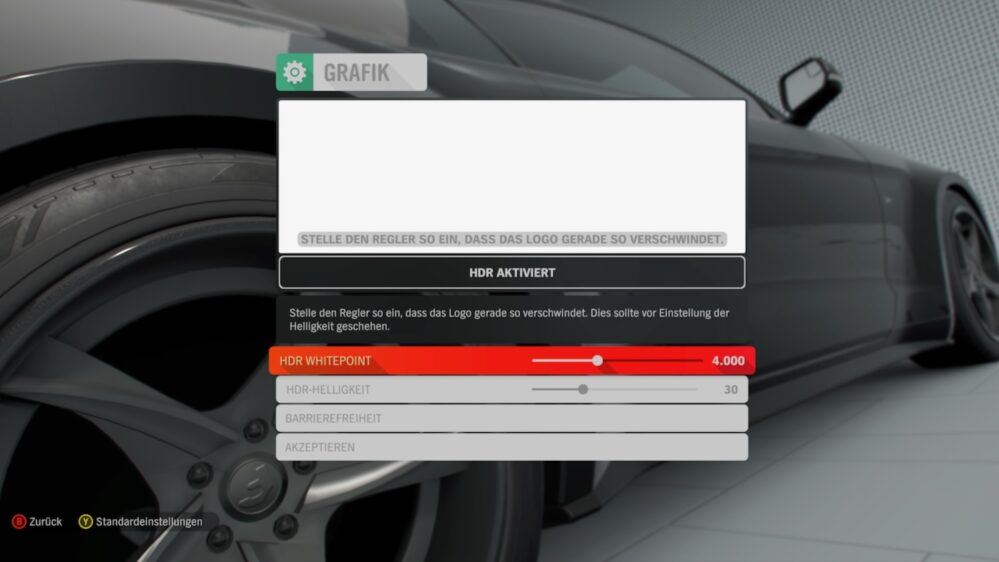 HDR Kalibrierung Xbox