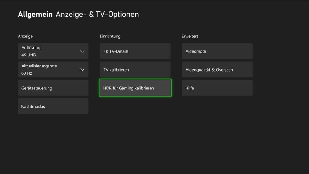 Xbox HDR Kalibrierung