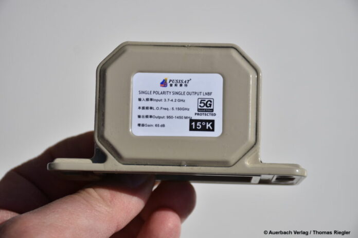 Der Pusisat SM-M101 ist ein preiswerter C-Band-LNB mit 5G-Filter für den Bereich von 3,4 bis 3,7 GHz