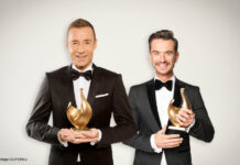 Kai Pflaume und Florian Silbereisen mit der Goldenen Henne