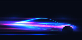 Leuchtendes Auto