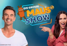 Maus Show Logo mit Florian Silbereisen und Esther Sedlaczek