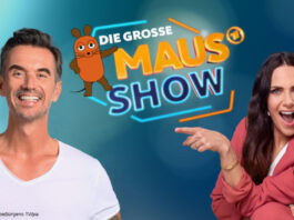 Maus Show Logo mit Florian Silbereisen und Esther Sedlaczek