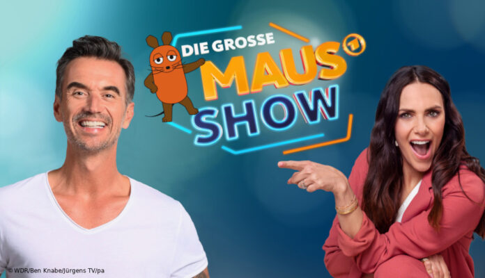 Maus-Show-Silbereisen Maus Show Logo mit Florian Silbereisen und Esther Sedlaczek