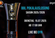 Dyn zeigt live Auslosung des BBL Pokals 2025/26.