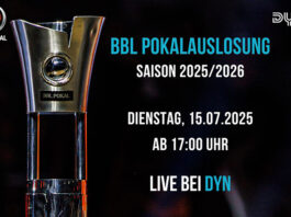 Dyn zeigt live Auslosung des BBL Pokals 2025/26.