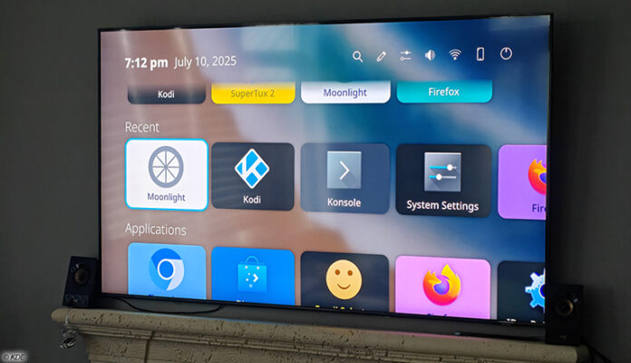 210725 KDE Plasma 6.5 Plasma Bigscreen mit Linux-Desktop.