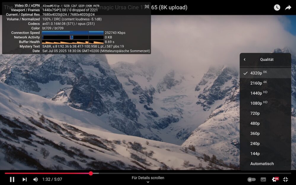 Youtube 8K AV1