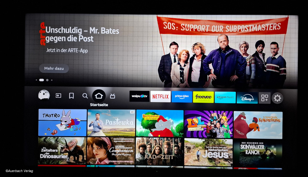 Panasonic TV-55W83AE6, Startseite