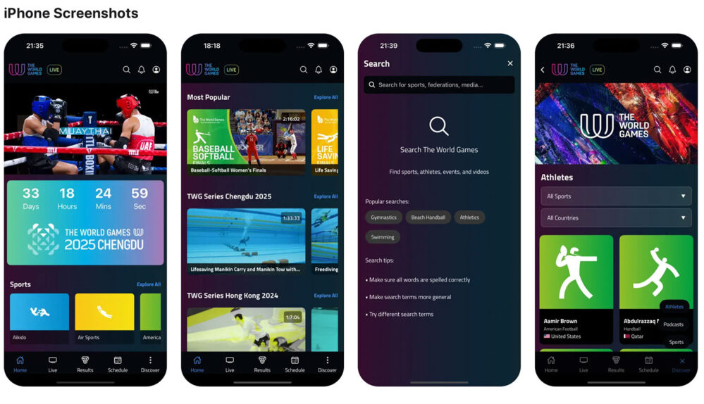 World Games Screenshots auf iPhone