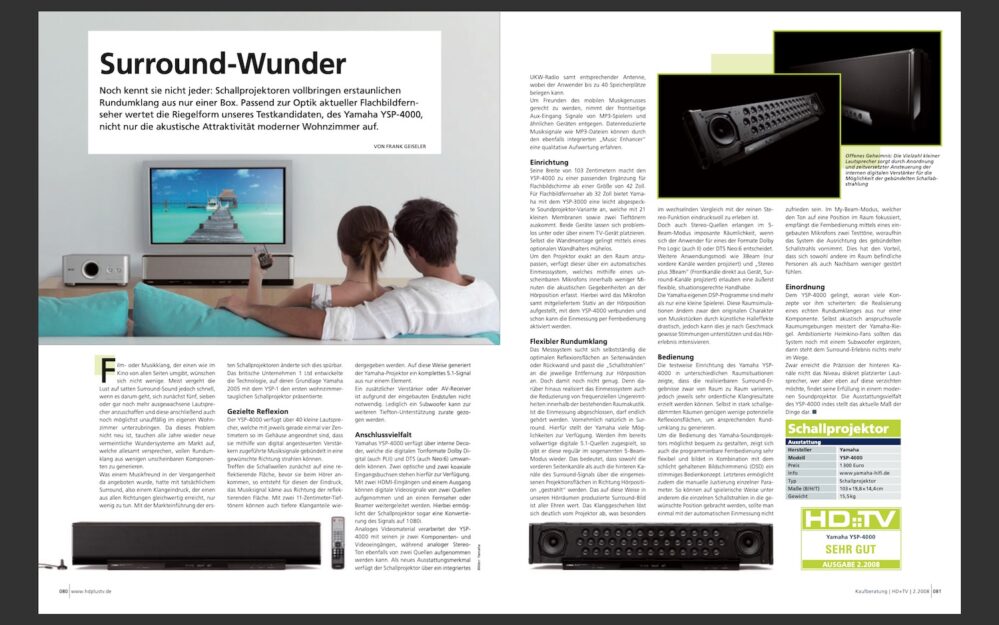 HDTV Magazin Yamaha YSP 4000